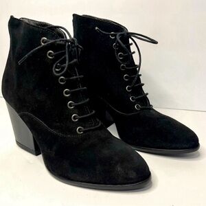 Andre Assous Florencia Black Suede Bootie Lace Up Whimsygoth Italy Women Size 7